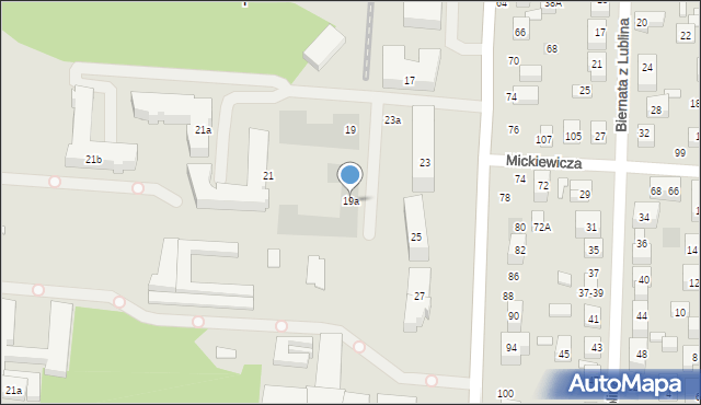 Lublin, Dunikowskiego Ksawerego, 19a, mapa Lublina