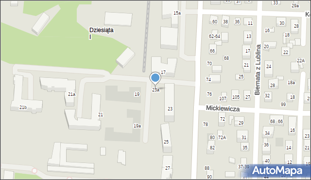 Lublin, Dunikowskiego Ksawerego, 23a, mapa Lublina