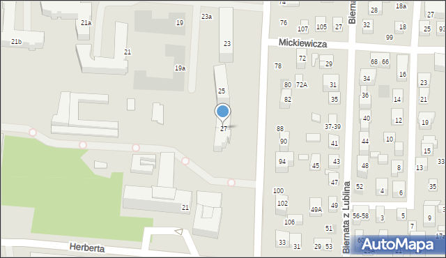 Lublin, Dunikowskiego Ksawerego, 27, mapa Lublina