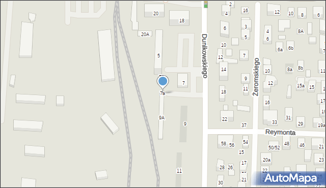 Lublin, Dunikowskiego Ksawerego, 7a, mapa Lublina