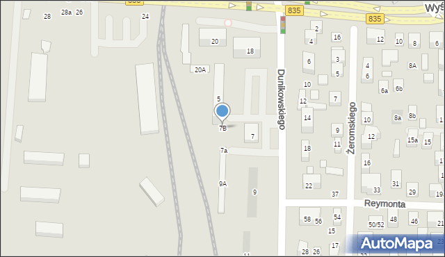 Lublin, Dunikowskiego Ksawerego, 7B, mapa Lublina
