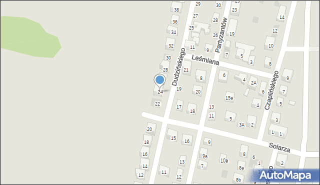 Lublin, Dudzińskiego Juliusza, 24, mapa Lublina