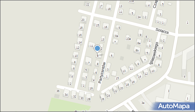 Lublin, Dudzińskiego Juliusza, 9, mapa Lublina