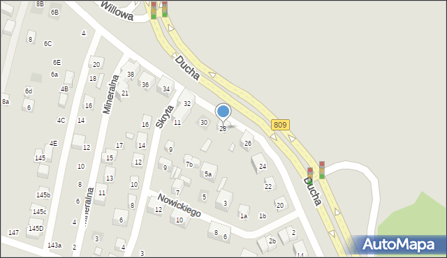 Lublin, Ducha Bolesława, gen., 28, mapa Lublina