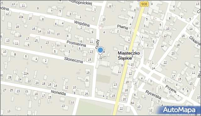 Miasteczko Śląskie, Dudy Michała, 12, mapa Miasteczko Śląskie