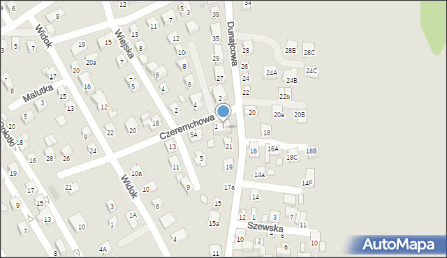 Nowy Sącz, Dunajcowa, 23, mapa Nowego Sącza