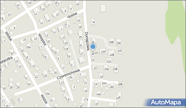 Nowy Sącz, Dunajcowa, 24, mapa Nowego Sącza