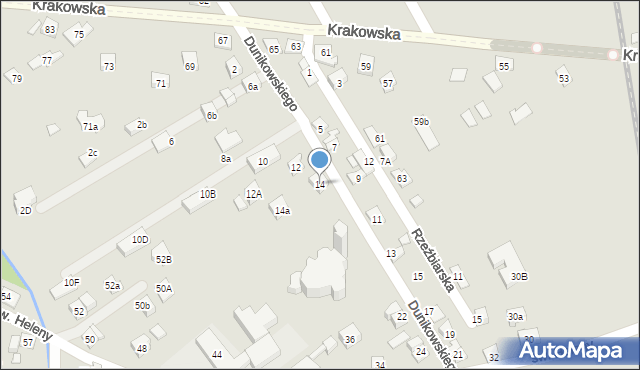 Nowy Sącz, Dunikowskiego Ksawerego, 14, mapa Nowego Sącza