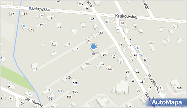 Nowy Sącz, Dunikowskiego Ksawerego, 8a, mapa Nowego Sącza