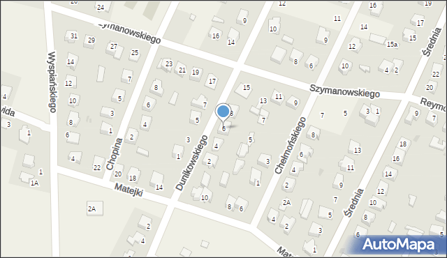 Olszewo-Borki, Dunikowskiego Ksawerego, 6, mapa Olszewo-Borki