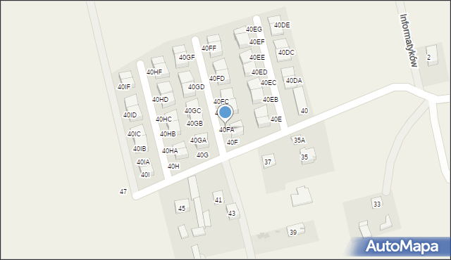 Ołtarzew, Duchnicka, 40FA, mapa Ołtarzew