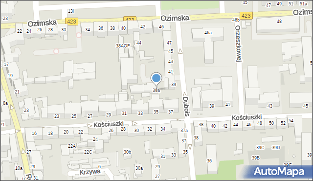 Opole, Dubois Stanisława, 39a, mapa Opola
