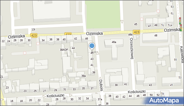 Opole, Dubois Stanisława, 45, mapa Opola