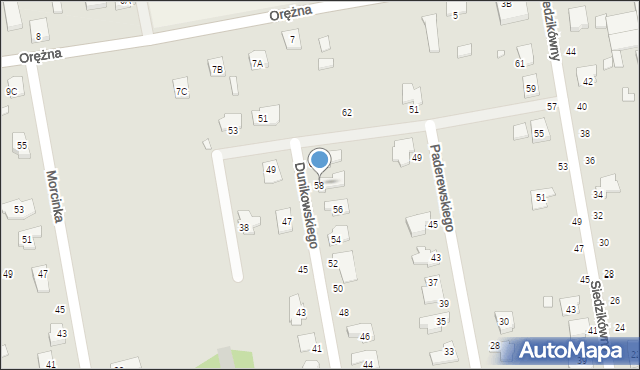 Piaseczno, Dunikowskiego Ksawerego, 58, mapa Piaseczno
