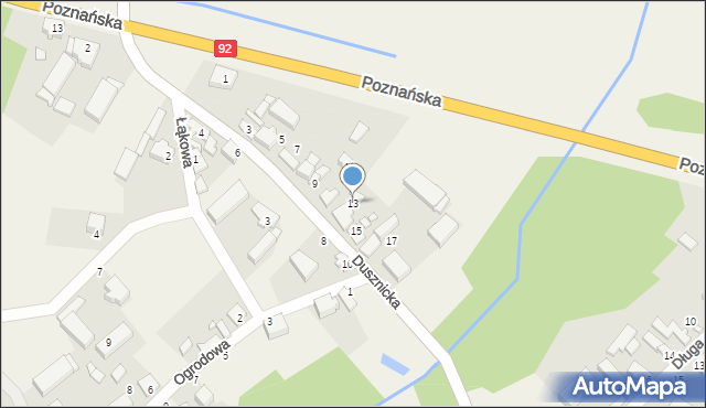 Podrzewie, Dusznicka, 13, mapa Podrzewie