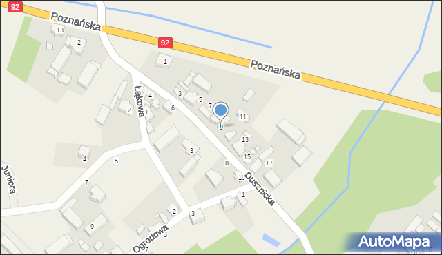 Podrzewie, Dusznicka, 9, mapa Podrzewie