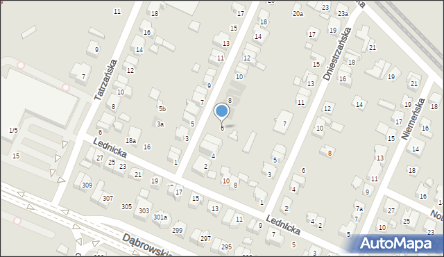 Poznań, Dunajecka, 6a, mapa Poznania