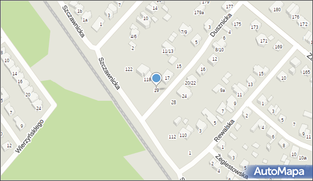 Poznań, Dusznicka, 19, mapa Poznania