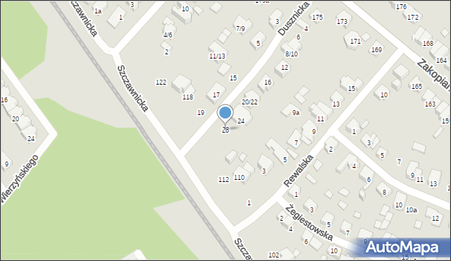 Poznań, Dusznicka, 28, mapa Poznania