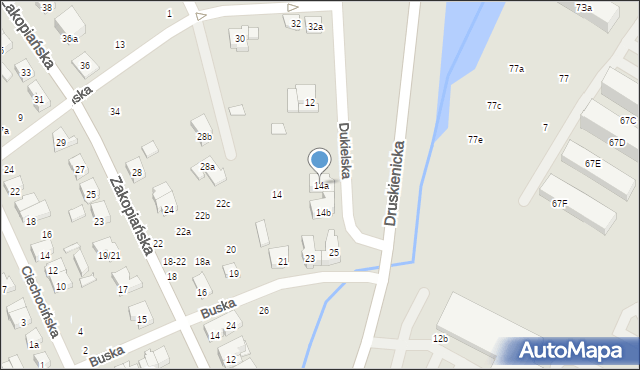 Poznań, Dukielska, 14a, mapa Poznania