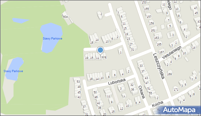 Poznań, Dunikowskiego Ksawerego, 9, mapa Poznania