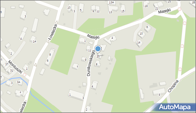 Pszczyna, Dunikowskiego Ksawerego, 10, mapa Pszczyny