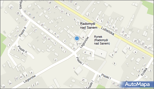 Radomyśl nad Sanem, Duży Rynek, 2, mapa Radomyśl nad Sanem