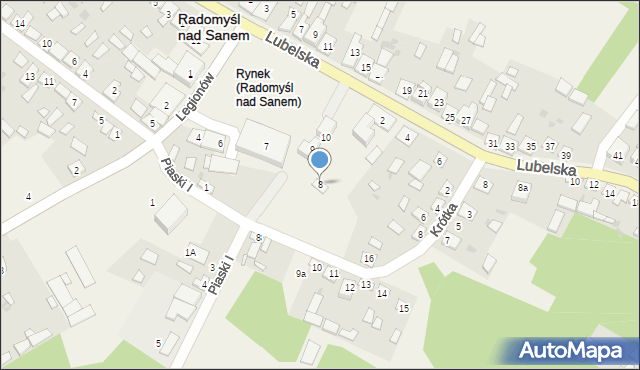 Radomyśl nad Sanem, Duży Rynek, 8, mapa Radomyśl nad Sanem