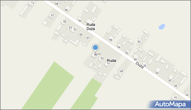 Ruda, Duża, 55, mapa Ruda