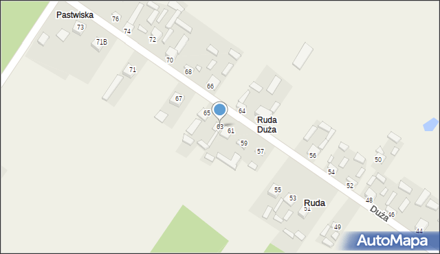 Ruda, Duża, 63, mapa Ruda