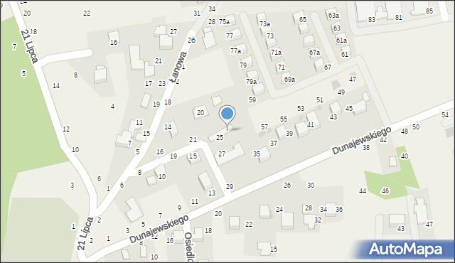 Rudawa, Dunajewskiego Albina, ks. kard., 33, mapa Rudawa
