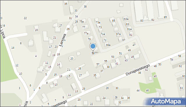 Rudawa, Dunajewskiego Albina, ks. kard., 59, mapa Rudawa