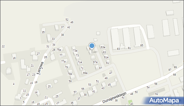 Rudawa, Dunajewskiego Albina, ks. kard., 65a, mapa Rudawa