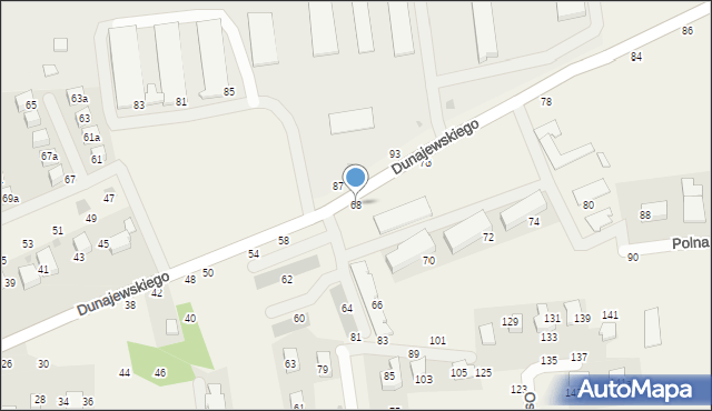 Rudawa, Dunajewskiego Albina, ks. kard., 68, mapa Rudawa