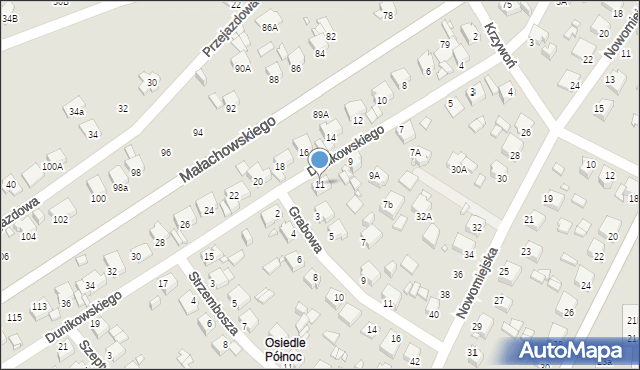 Rybnik, Dunikowskiego Ksawerego, 11, mapa Rybnika