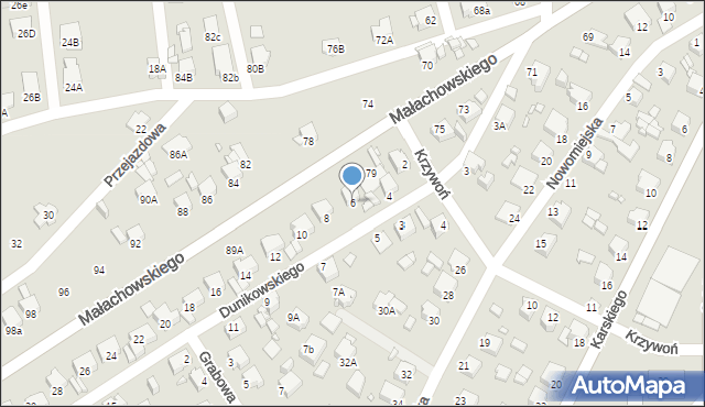 Rybnik, Dunikowskiego Ksawerego, 6, mapa Rybnika