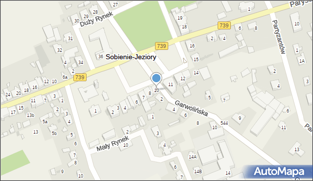 Sobienie-Jeziory, Duży Rynek, 10, mapa Sobienie-Jeziory