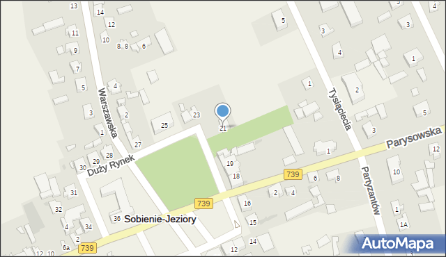 Sobienie-Jeziory, Duży Rynek, 21, mapa Sobienie-Jeziory