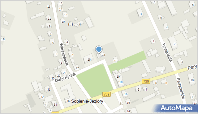 Sobienie-Jeziory, Duży Rynek, 24, mapa Sobienie-Jeziory