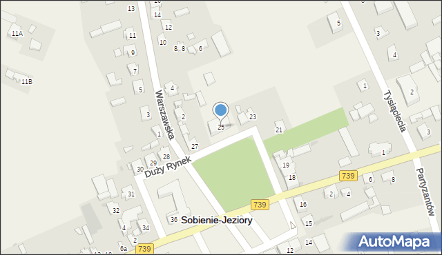 Sobienie-Jeziory, Duży Rynek, 25, mapa Sobienie-Jeziory