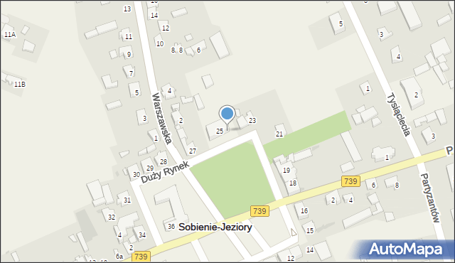 Sobienie-Jeziory, Duży Rynek, 26, mapa Sobienie-Jeziory