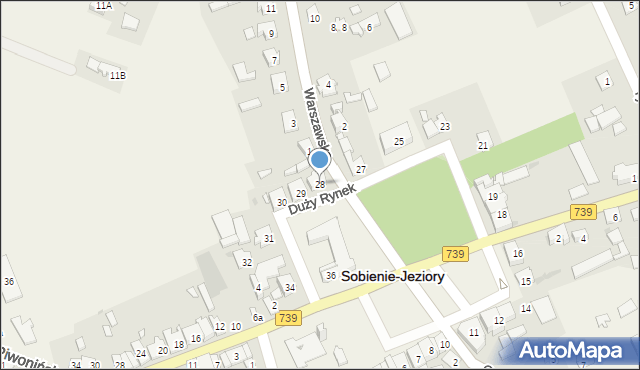 Sobienie-Jeziory, Duży Rynek, 28, mapa Sobienie-Jeziory