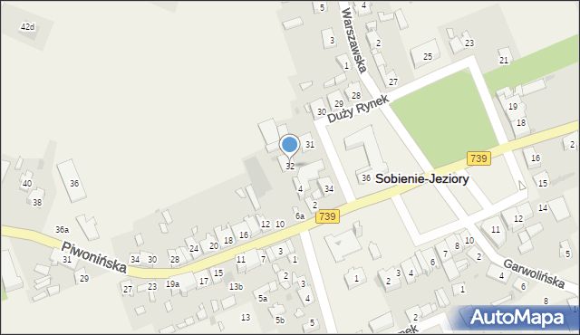 Sobienie-Jeziory, Duży Rynek, 32, mapa Sobienie-Jeziory