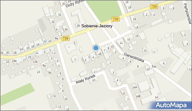 Sobienie-Jeziory, Duży Rynek, 5, mapa Sobienie-Jeziory