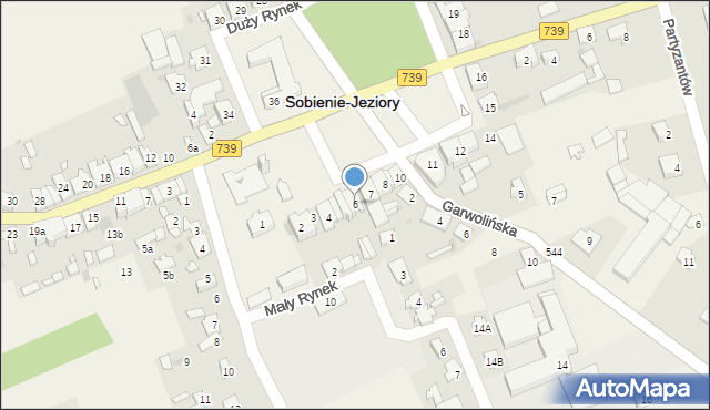 Sobienie-Jeziory, Duży Rynek, 6, mapa Sobienie-Jeziory