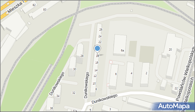 Szczecin, Dunikowskiego Ksawerego, 18, mapa Szczecina