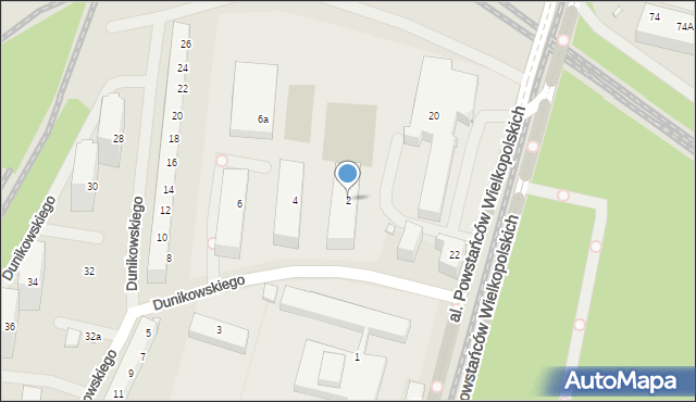 Szczecin, Dunikowskiego Ksawerego, 2, mapa Szczecina