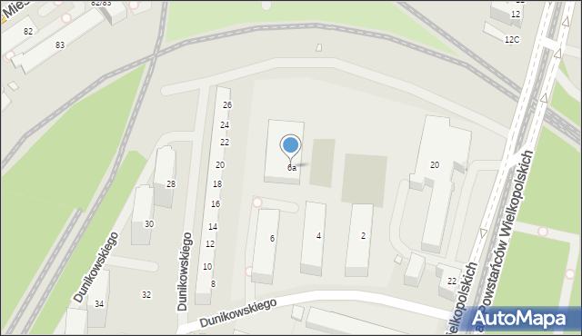 Szczecin, Dunikowskiego Ksawerego, 6a, mapa Szczecina