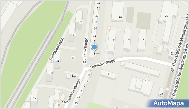 Szczecin, Dunikowskiego Ksawerego, 8, mapa Szczecina