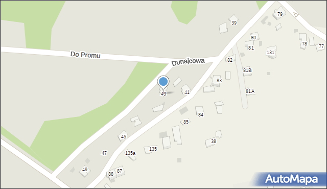 Tarnów, Dunajcowa, 43, mapa Tarnów